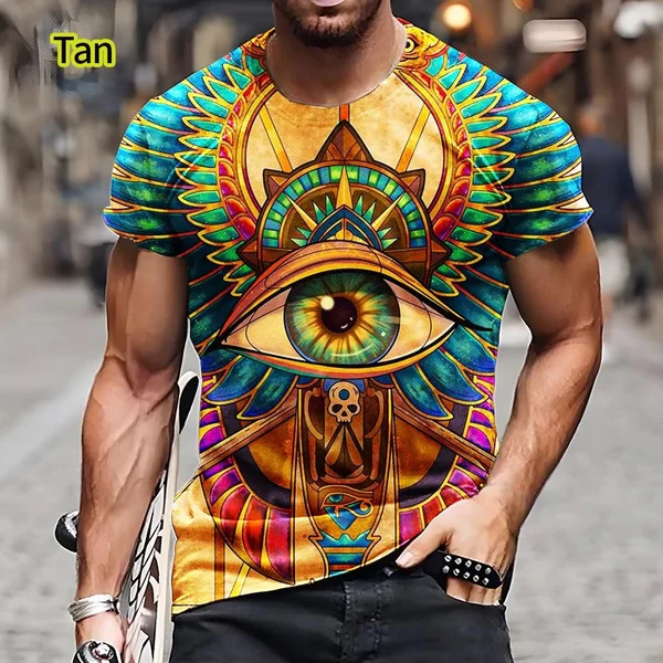Camiseta Manga Corta Cuello Redondo Hombres Impresión En 3d