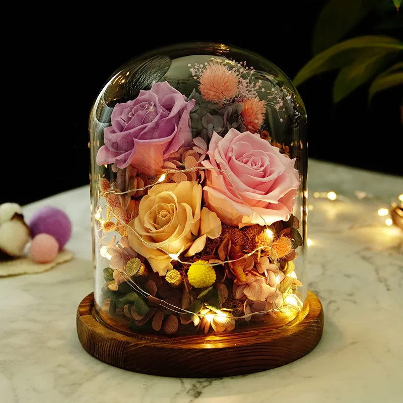18*20cm 18*22cm 18*25cm 18*30cm 18*35cm 18*40cm Big Size Glass Dome Decoration Different Base Transparent Cover DIY Wedding Gift 4