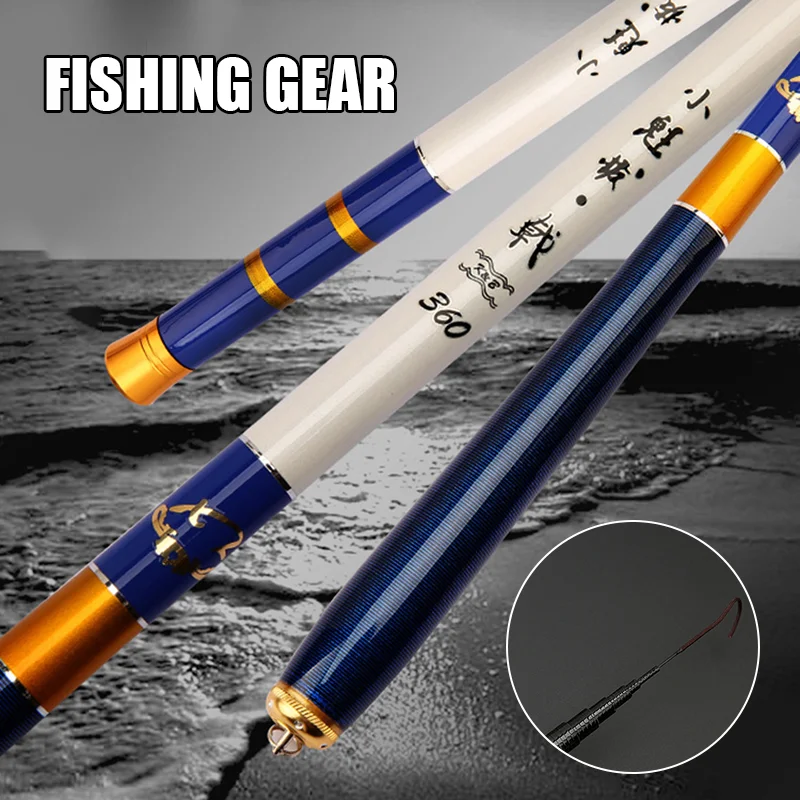 

1.8m-4.5m Telescopic Carbon Fiber Rod,Short Section Ultralight Fishing Pole,Mini Portable Hand Rod for Travel Stream Freshwater