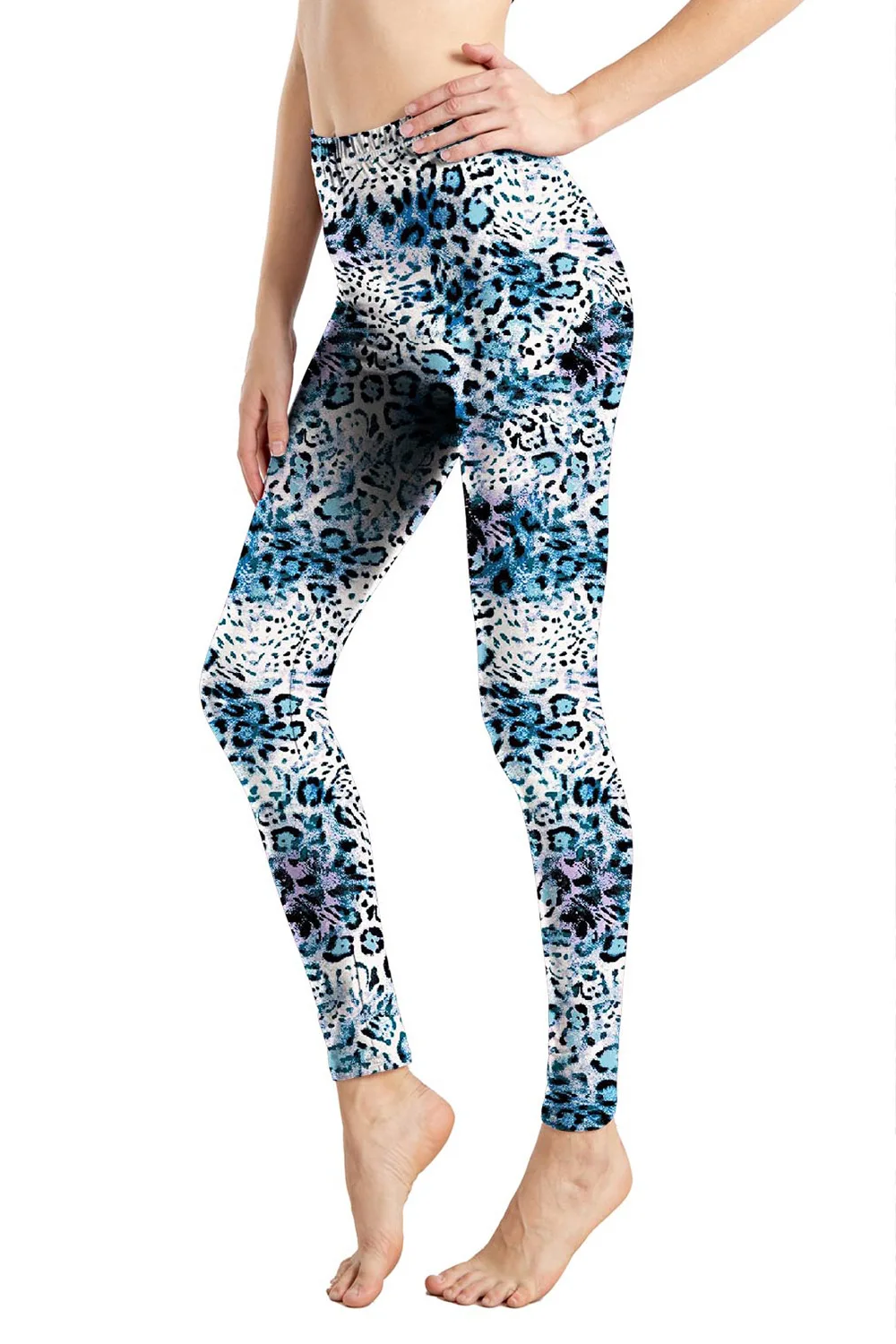 Sexy leopardo leggings estampa animal calças elásticas