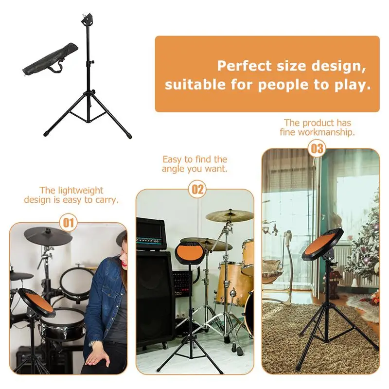 Adjustable Metal Drum Holder Inch Dumb Tripod Practice Pad Rack Bracket for Music Equipment Accessories Attachment drum holder rack bracket