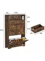 Maupvit Shoe Storage Cabinet with 2 Flip Drawers and 2 Drawers Slim Farmhouse Shoe Cabinet for Entryway Freestanding Sho 2