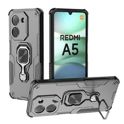 Shockproof TPU Armor Ring Stand Back Cover with Car Holder and Lens Protection for Xiaomi Redmi A5 Global (WK-Black)