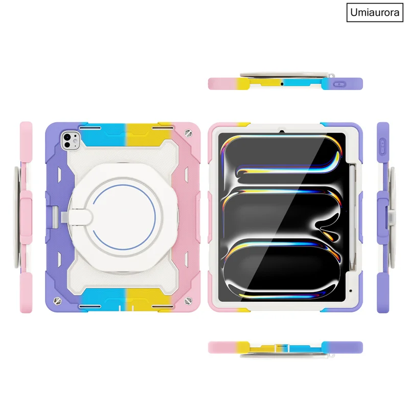 Shockproof Rugged Tablet Case with Pull Ring Stand