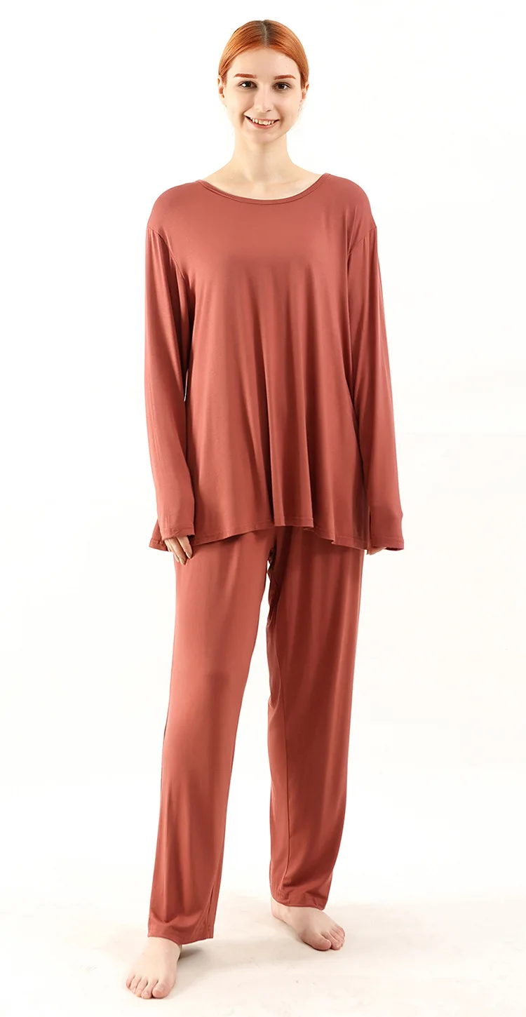 Loose Pajama Set Women Bamboo Fiber 2pcs