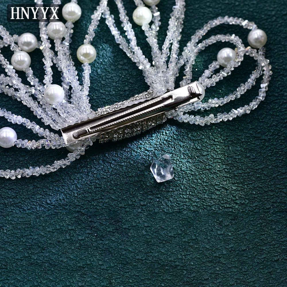 HNYYX Fashion Pearl Girl Hair Clips Elegant Women's Beaded Hairpin Side Hairwear Wedding Jewelry Hair Accessories A173