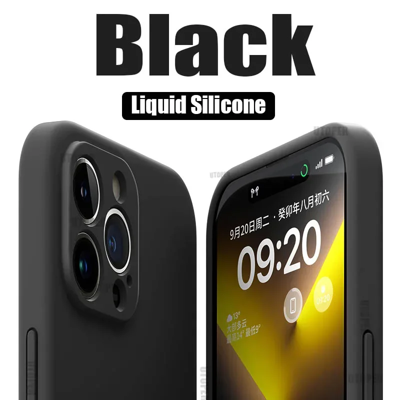 thumbnail image 1 of Funda de silicona líquida original para iPhone 16, 15, 14, 13, 12, 11 Pro Max Plus, suave, flexible, a prueba de golpes, de alta calidad, 1 of 5