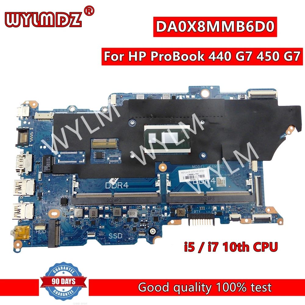 

DA0X8MMB6D0 i5 / i7 10-й ЦПУ, материнская плата для ноутбука для HP ProBook 440 G7 450 G7, материнская плата ноутбука, тест ОК