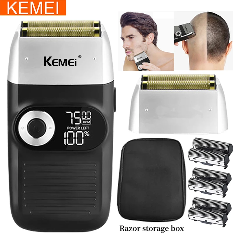 

Kemei Electric Shaver Trimmer For men hair clipper Men's shaver Barber professional Razor Reciprocating Foil Shaving Machine