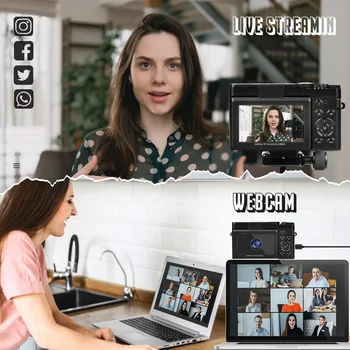 NBD 56MP Digital Cameras for Photography, 4K Autofocus Digital Cameras with 32GB TF Card & 2 Batteries,18X Digital Zoom 5