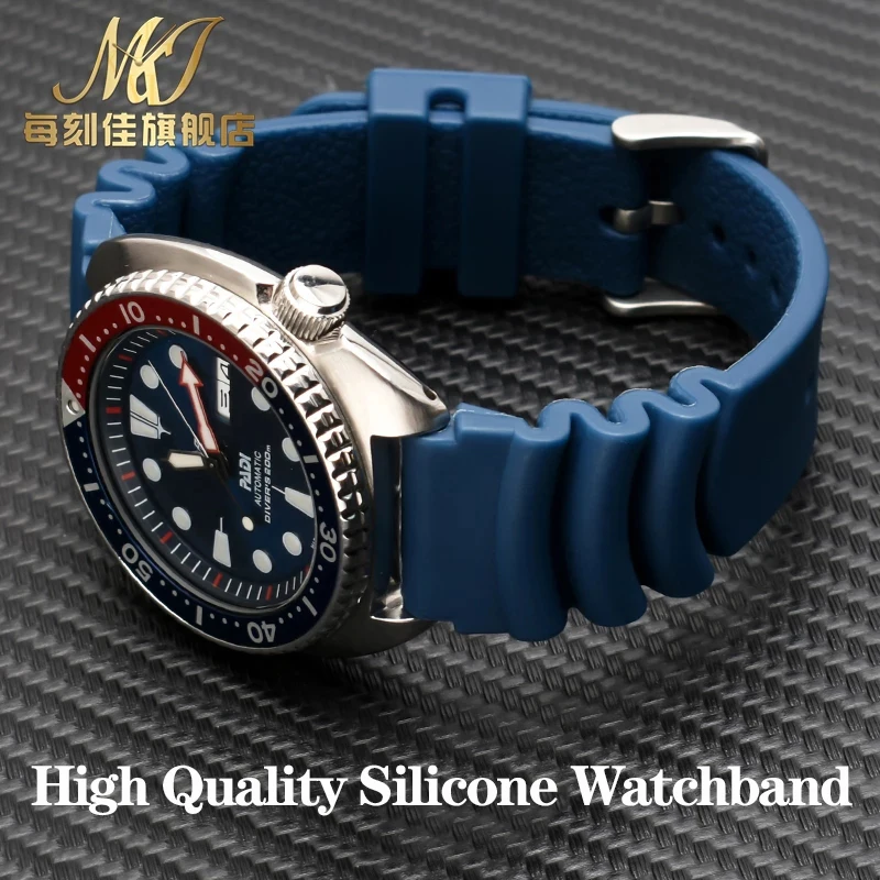 

20 22 мм дайвинг 007 силиконовый ремешок для часов Seiko SKX007/SRPA21J1 SBBN013 SRP601J1 № 5 водный призрак консервированный спортивный стиль