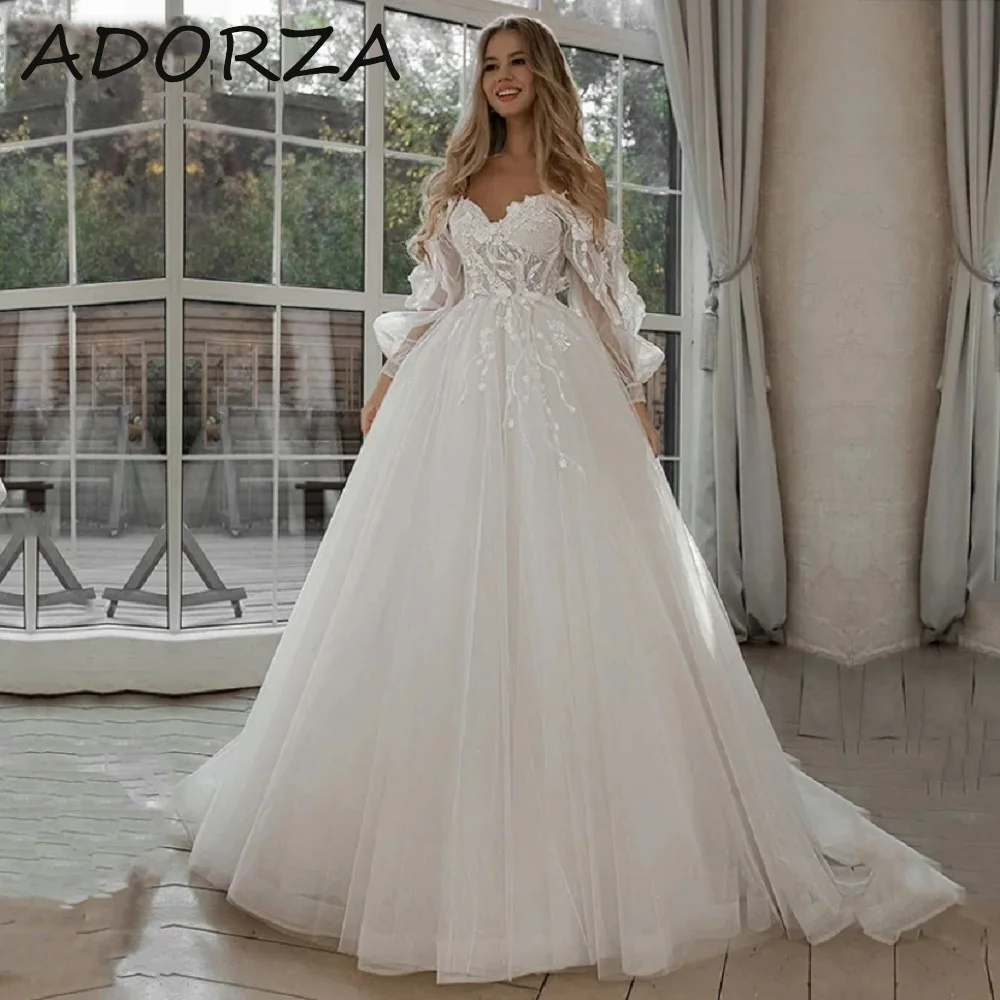 

Adorza A-line Wedding Dresses Charming Appliques Spaghetti Straps Off The Shoulder Elegant Bridal Gown 2024 Vestidos De Novia