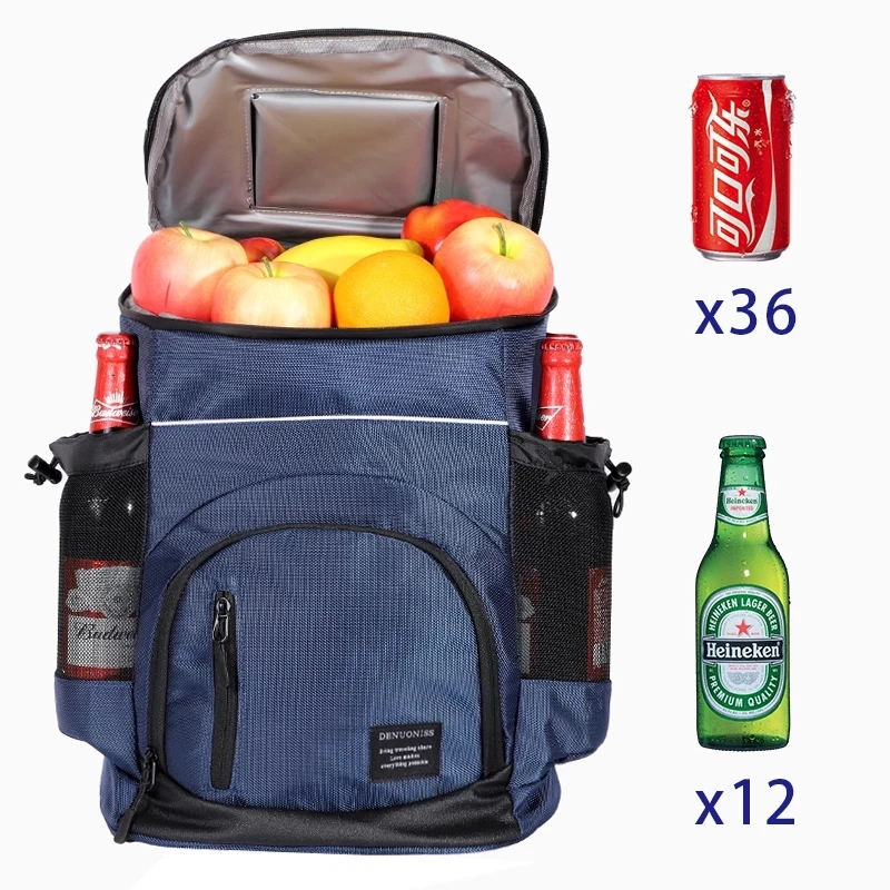 보온 등온 냉장고 가방, 여행 해변 맥주 피크닉 아이스 백, 36 캔, 보온 쿨러 백팩, 33L 냉장고 가방