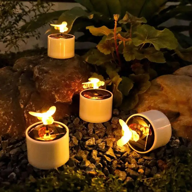 

Tea Light With Bee For Garden Solar Power Tealights Candles Lamp Waterproof Nightlight For Outdoor Home Party Table Balcony