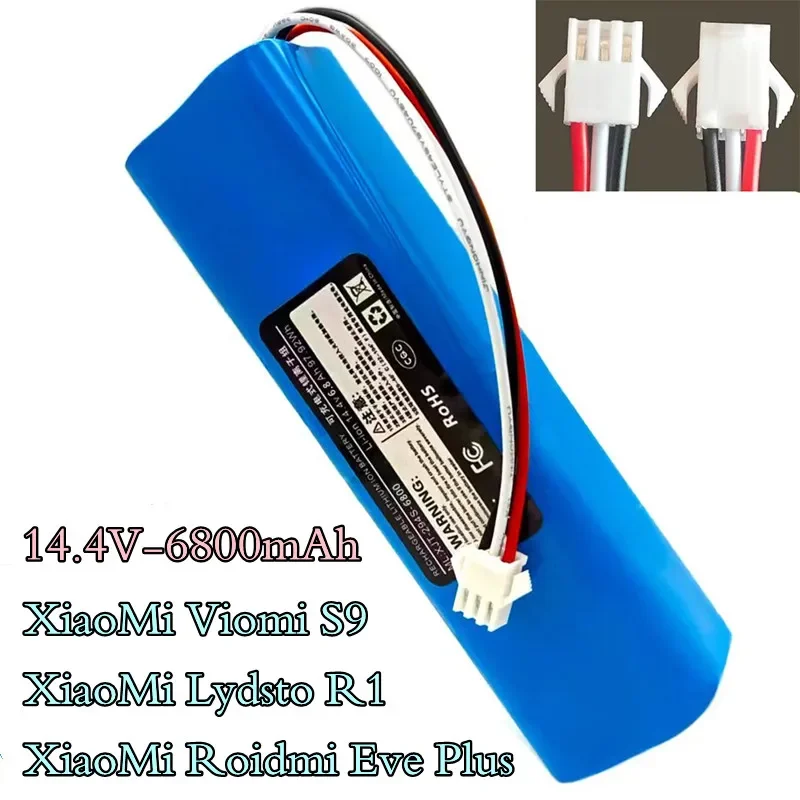 For Roidmi Eve Plus Rechargeable Battery Pack 12.8V 6800mAh Rechargeable Lithium Battery Pack For replacement And Repair Rechargeable Battery Battery Replacement