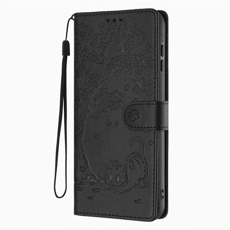 Charming Cat Under Tree Wallet Phone Case