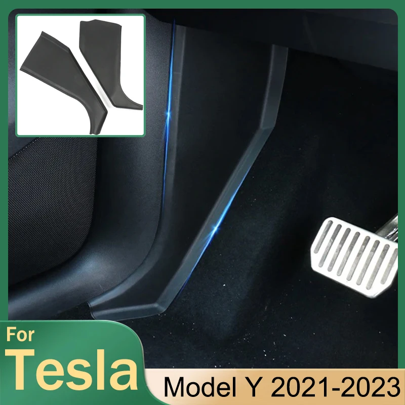 

2Pcs/Set Tesla Model Y TPE Anti-dirty Protective Cover Mats Rest pedal side wrap angle for Tesla Model Y 2021-2023 Accessories