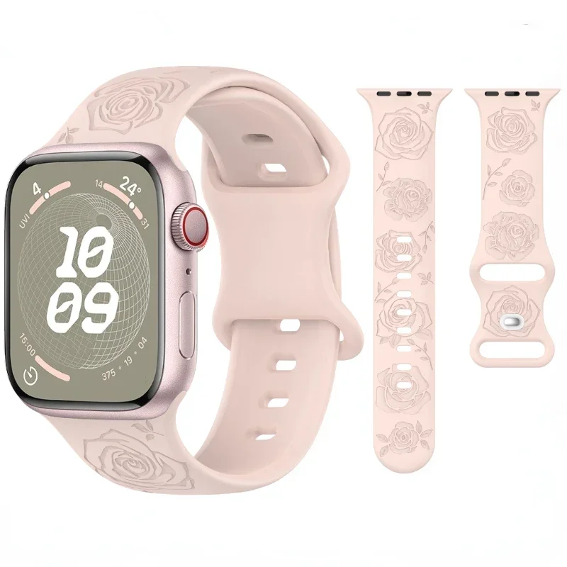 Engraved Silicone Pattern Watch Strap Bracelet