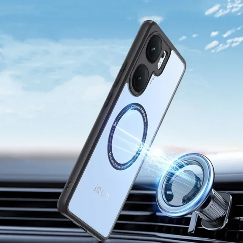 Crystal Clear Soft TPU Phone Case with All-Inclusive Lens Protection and Magnetic Cover