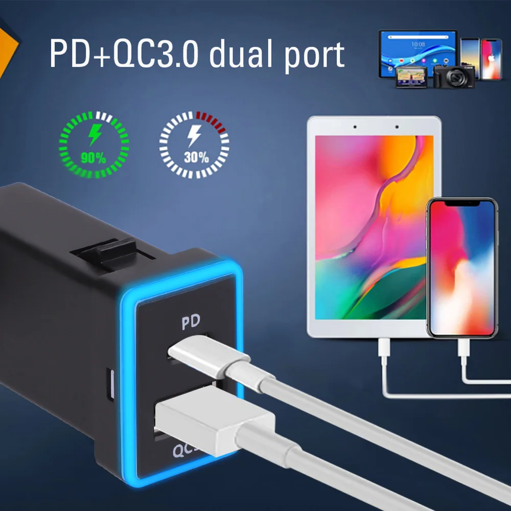 Acheter Chargeur de voiture 5 Ports Charge rapide PD QC3.0 USB C