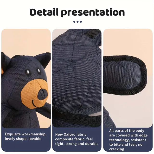 Squeaker Teddy Bear Dog Toys Aggressive Chewers Indestructible Stuffed Plush Dog Squeaky Toys Keep Them Busy For All Dogs Breeds 4