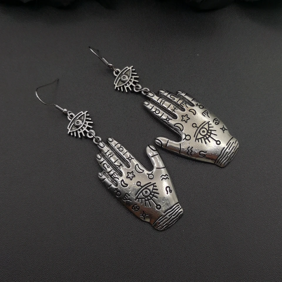 Orecchini Mano Di Fatima In Acciaio - Eleganti, Per Donne, Idea Regalo