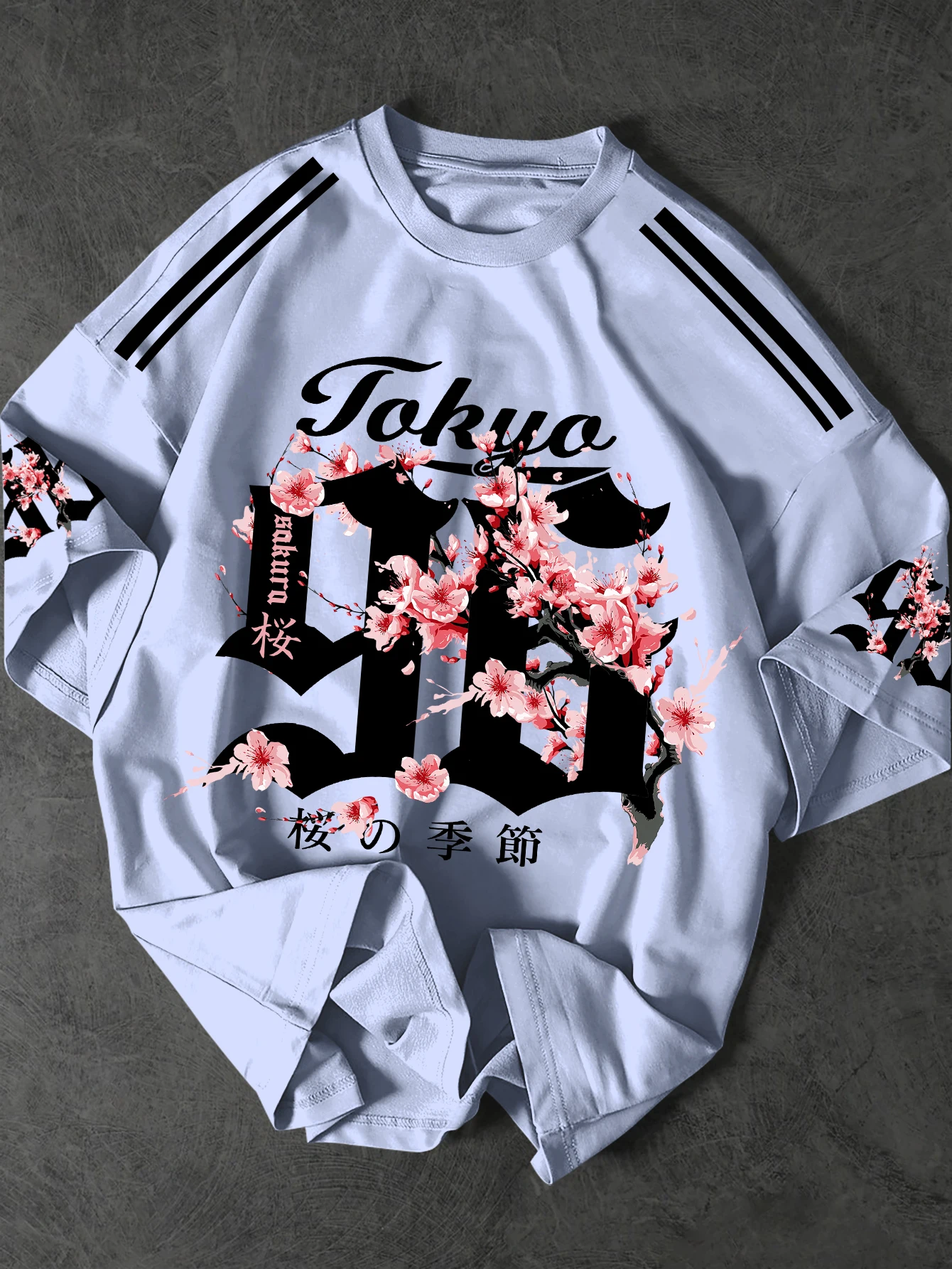 Tokyo Sakura Season — Cherry Blossom Gothic Streetwear T-Shirt — Black Sff5d90db8d264f73be9b68d77188d2b2A