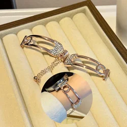 Elegant Universal Strap with Inlaid Diamonds - Fashion Design - Huawei band 10 (Rose gold)