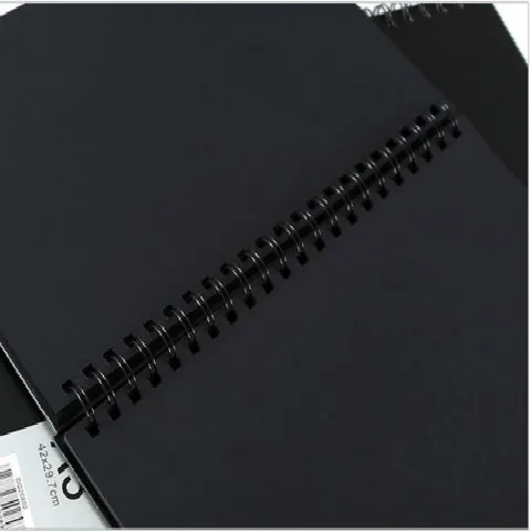 

Black Card Book A4 120 Pages Black Card Paper Inner Page Coil Book Graffiti A3 Photo Album DIY Black Sketchbook Notebook