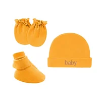Newborn Hat+Gloves+Socks Set for Baby Boy&Girl Cotton Fall Casual Photography Props Soft Headwear Infant Nightcap Fashion 4