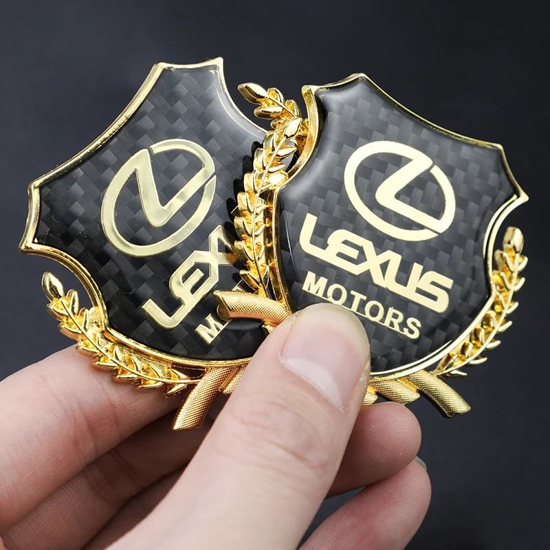 2er Set 3D Gecko Autoaufkleber - Metall Emblem Für Lexus RX 2010-2015 In Gold