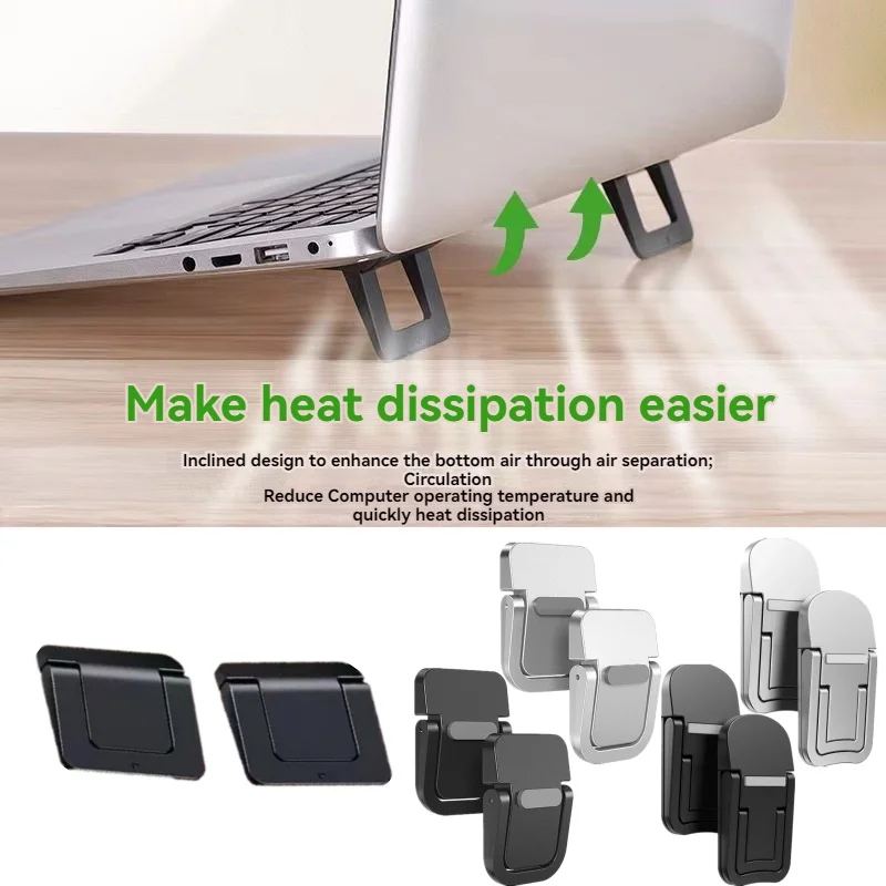 Adjustable Folding Laptop Stand Mini Legs Ultra-thin Portable Support For Macbook Notebook Cooling Holder Feet Invisible Bracket