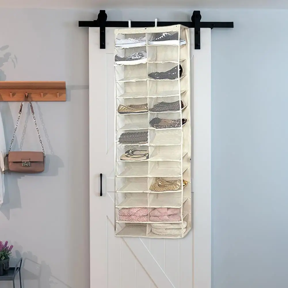 160cm Over The Door Shoe Rack Hanging Shoe Organizer With 26 Large Pockets Over-the-Door Storage Bag For Closet Door Dormitory
