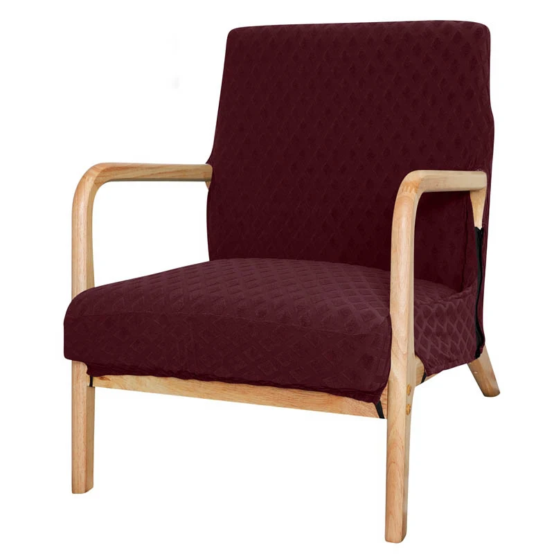 RemovableArmchairSlipcoverChairCoverZipperStretchWoodArmChair