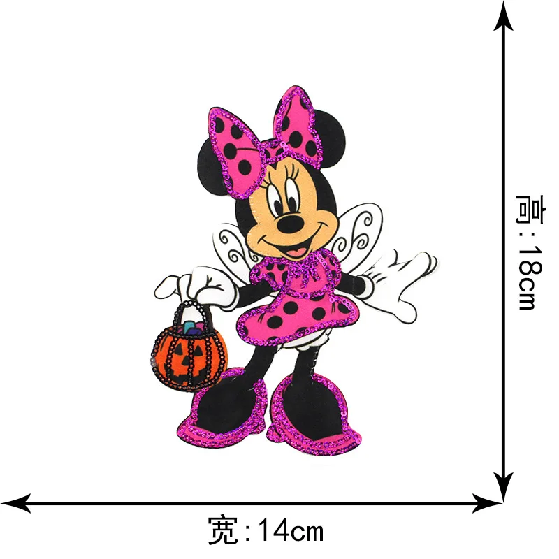 Disney Mickey Minnie Mouse Sequins Clothing Patches on Clothes  DIY Cartoon T-shirt Pants Sew Embroidery Patch Gift for Women 