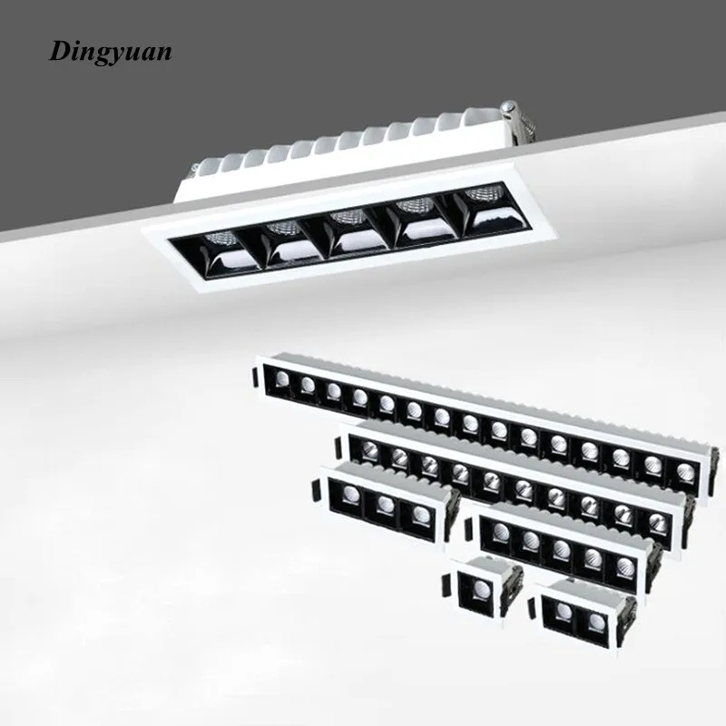 

Dimmable LED Ceiling Lights 2W 4W 6W 10W 20W 30W Recessed Strip CREE Shoot light AC90V-220V COB Grille lamp Indoor Lighting