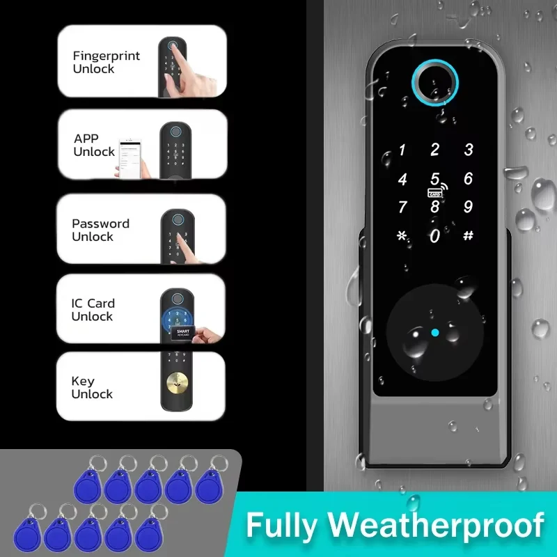 Slim deurslot, Tuya Waterdicht Outdoor Smart