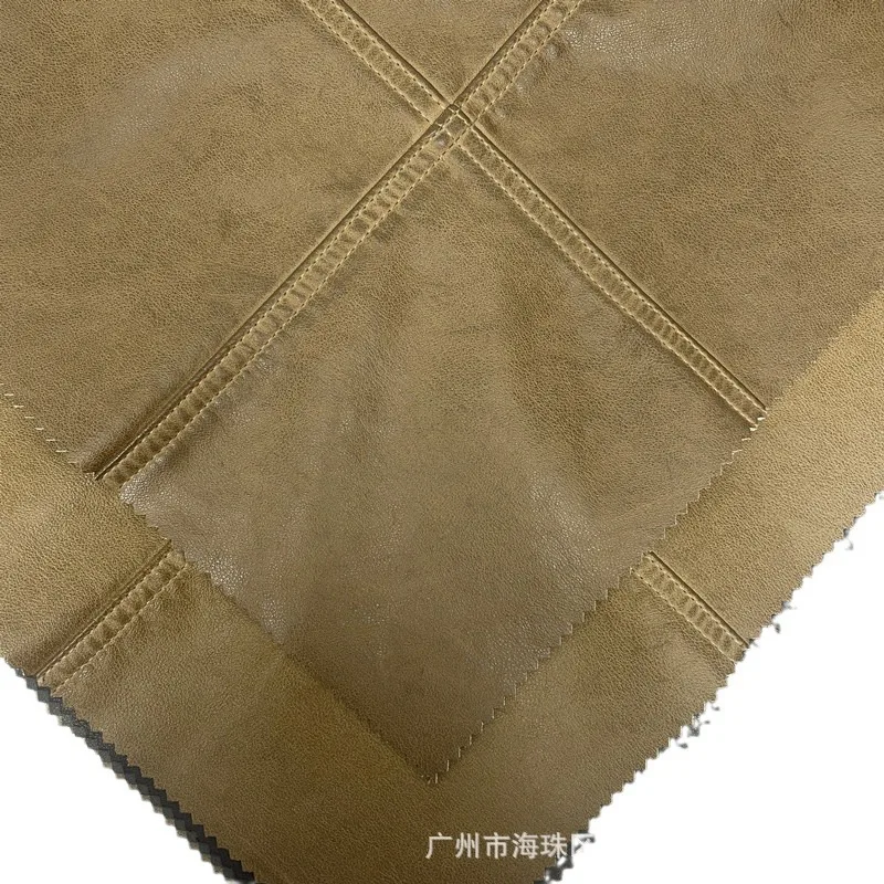 Distressed PU Leather Unique Hong Kong Style Waterproof Jacket Bag Material 0.7mm Thickness For Clothing Creation