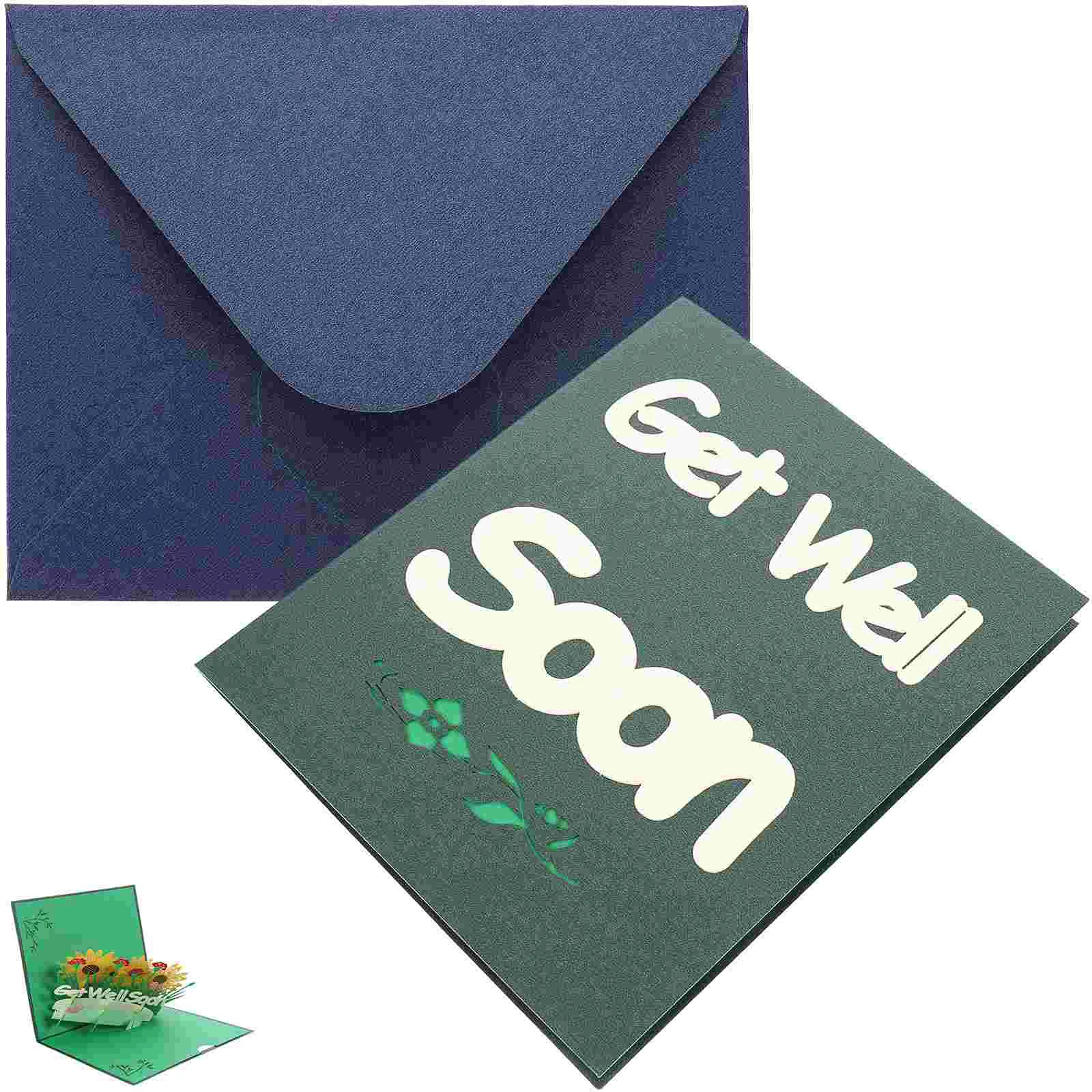 Three Dimensional Get Well Soon 3D Greeting Cards Paper Gift Cards Blessing Decorative Business