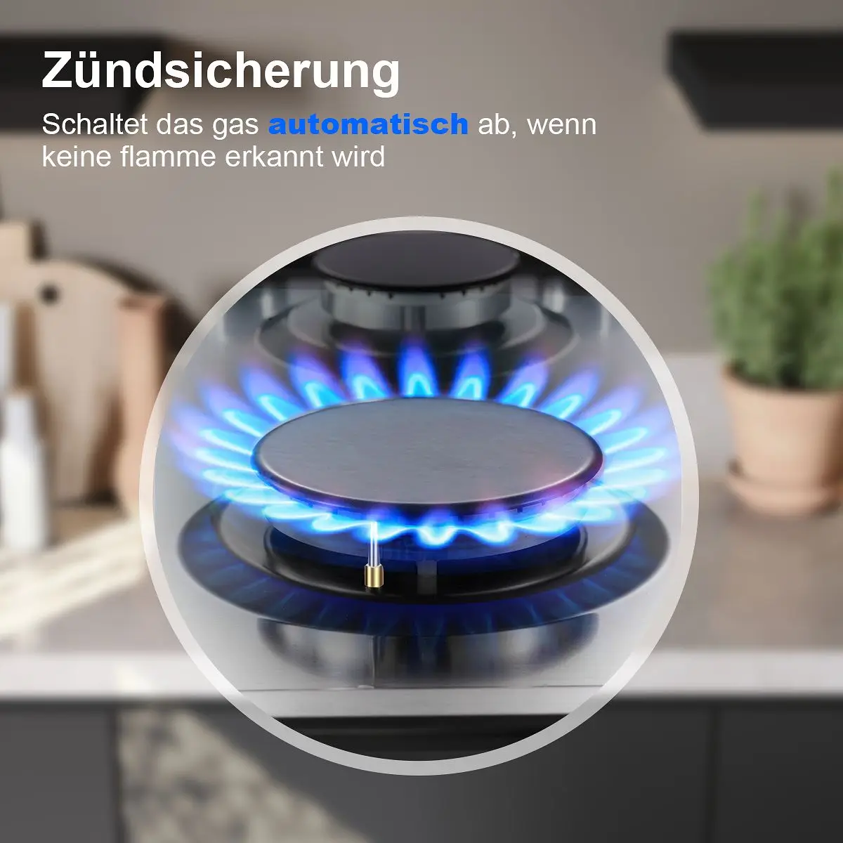TopStrong 2-Brenner-Edelstahl mit automatischem Flammschutz, Erdgaspropan, integriertem Gaskochfeld YYEUGCT-S02 – Detail 5