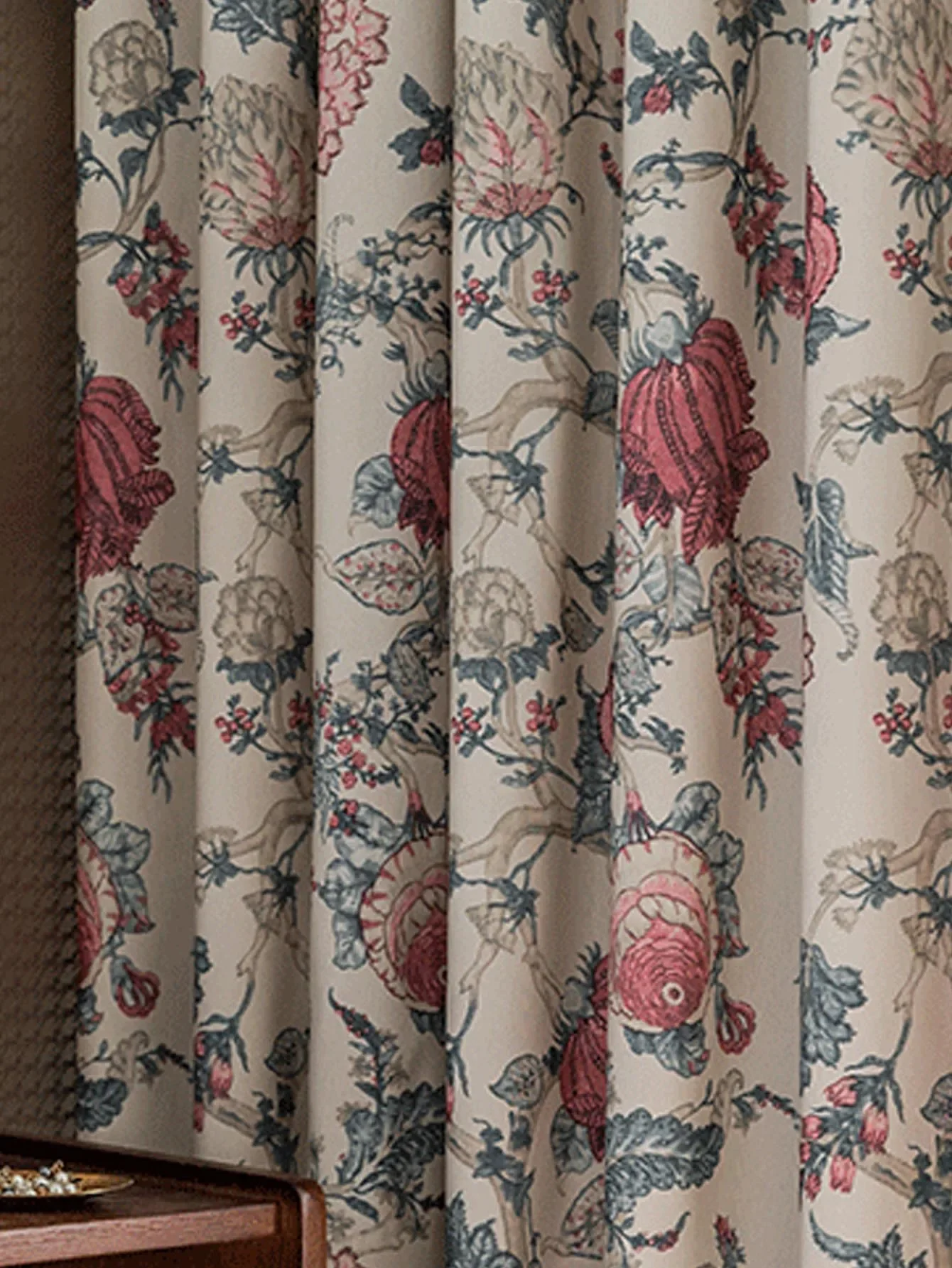 1PC European and American Printed Pastoral Style Curtains 4