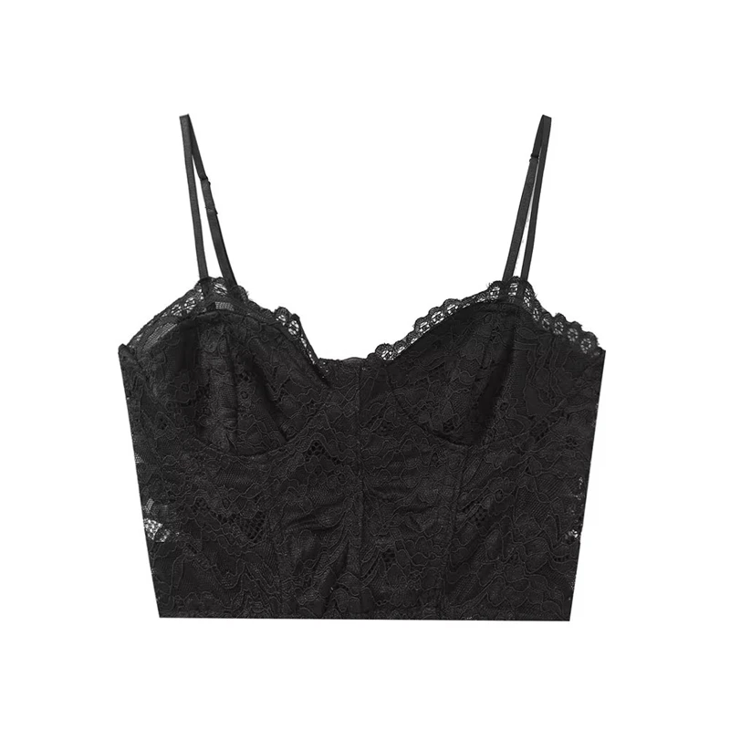 

Summer New Women's Sexy Lace Halter Heart-shaped Collar Corset Style Slim Camisole Bottoming Top