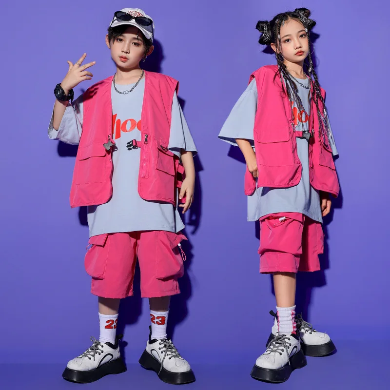 

Детские танцевальные костюмы в стиле хип-хоп для девочек и мальчиков костюмы для бальных джазовых танцев искусственная одежда сценическая одежда рубашка шорты куртка наряды