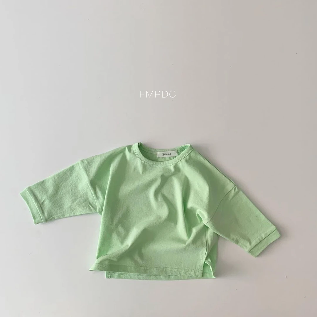New Spring Autumn Baby T-Shirts Infant Baby Girls Boys Solid Color Base T Shirt Kids Cotton   Tops Round Neck  Toddler Clothes 5