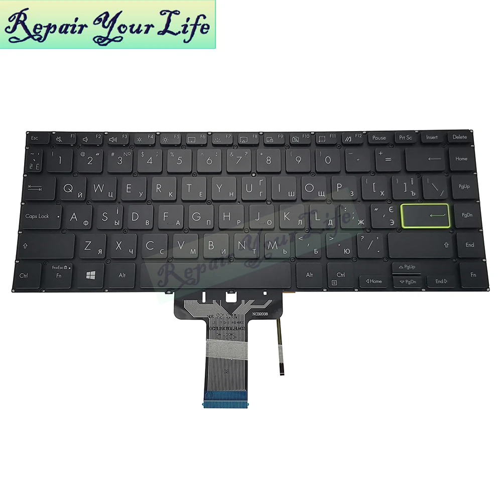 Teclado Retroiluminado Árabe Inglês para Asus Vivobook Tm420 Tm420ua Tm420ia Flip 14 Teclados do Portátil Ucraniano Retroiluminação Novo ua ui - Imagem 6