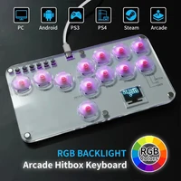 Arcade Hitbox Controller Fight Stick PC Joystick Hitbox Controller RGB Keyboard For XBox/PS4/PS5/Switch/Steam Arcade Fighting