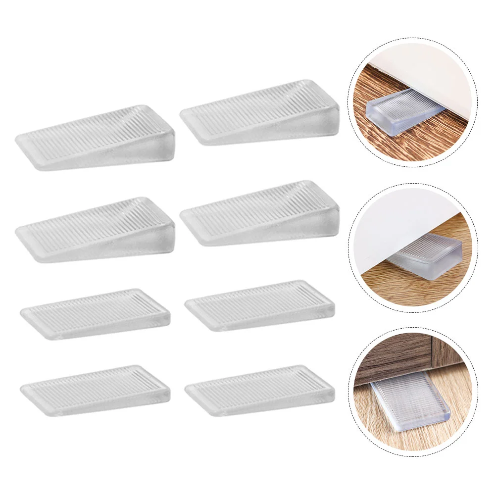 

8 Pcs Furniture Mat Door Wedge Stopper Wear-resistant Table Shims Tables and Chairs Clear Wedges Levelers Pvc Safety Leveling