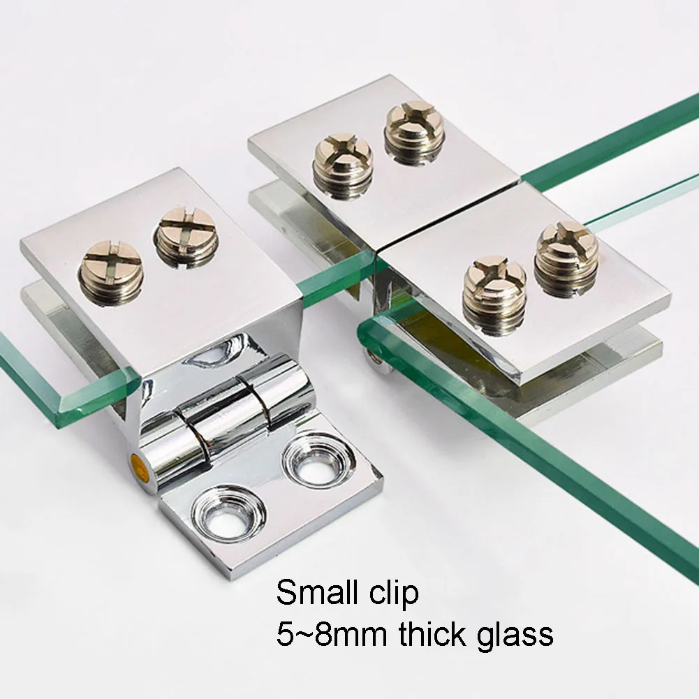 Clipe Bilateral Home Glass Clamp 90 Graus 180 Graus Zinco Prático Durável Gabinete Dobradiça da Porta Mobília do Banheiro Armário Fácil Instalar