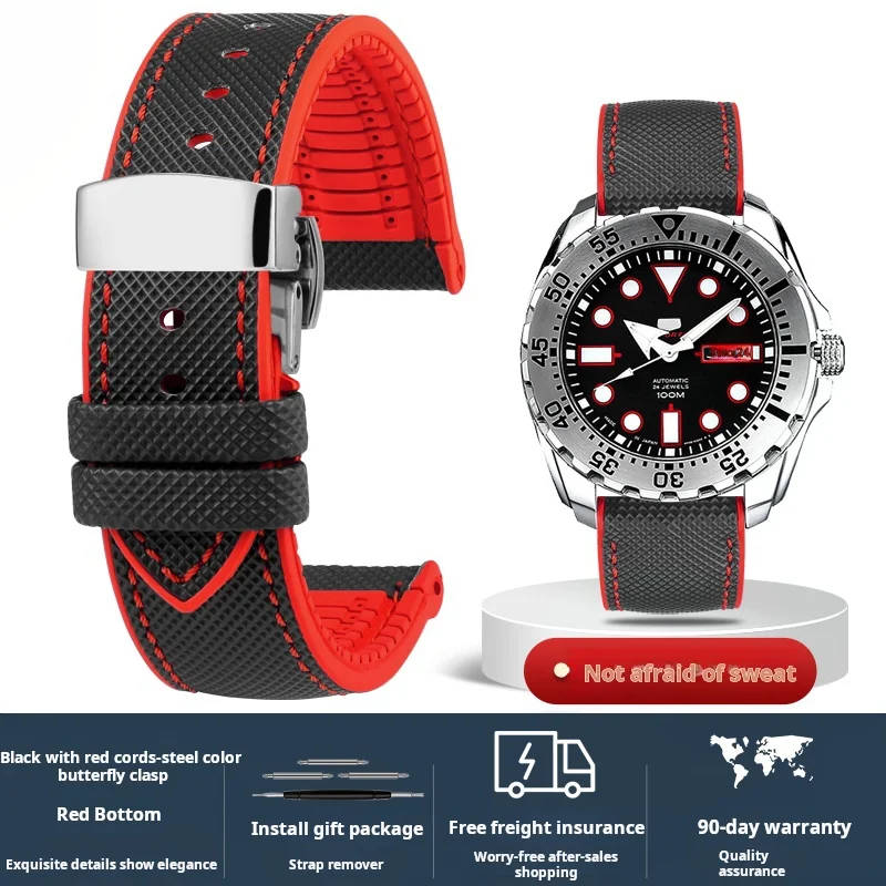 Vibrant Multi-Color Nylon Rubber Watch Strap Bracelet for Men - Available in Various Sizes