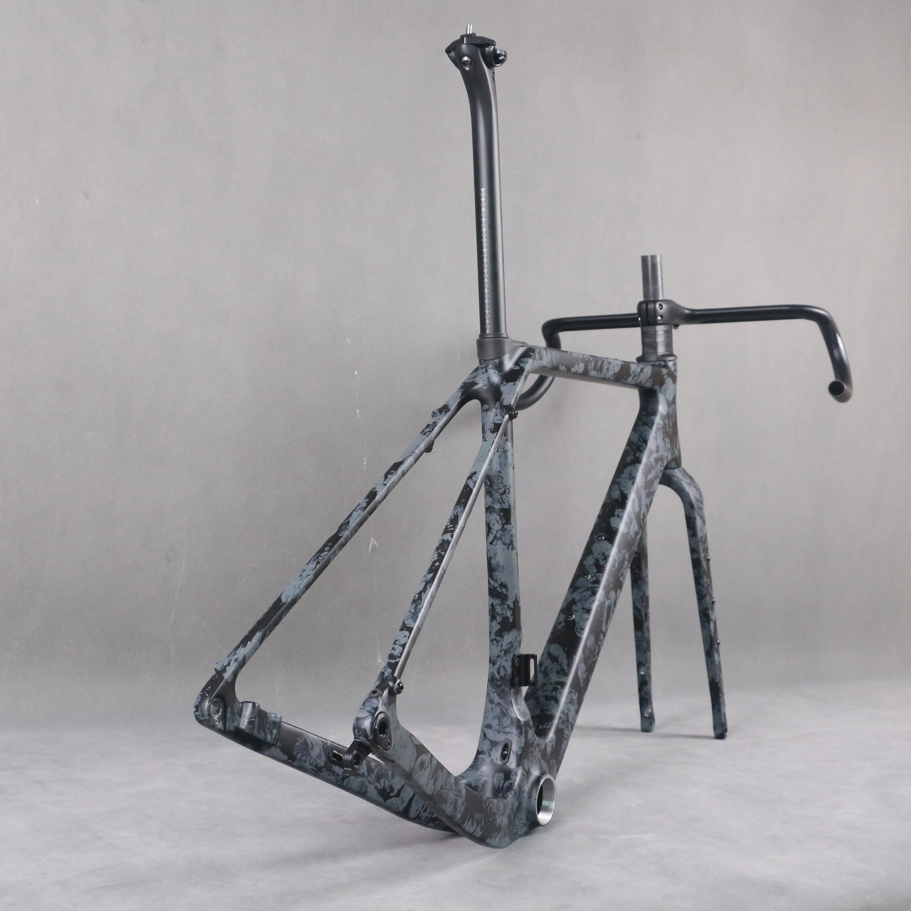 Full Carbon Gravel Bike Frame, Water ripple color Bicycle Frameset